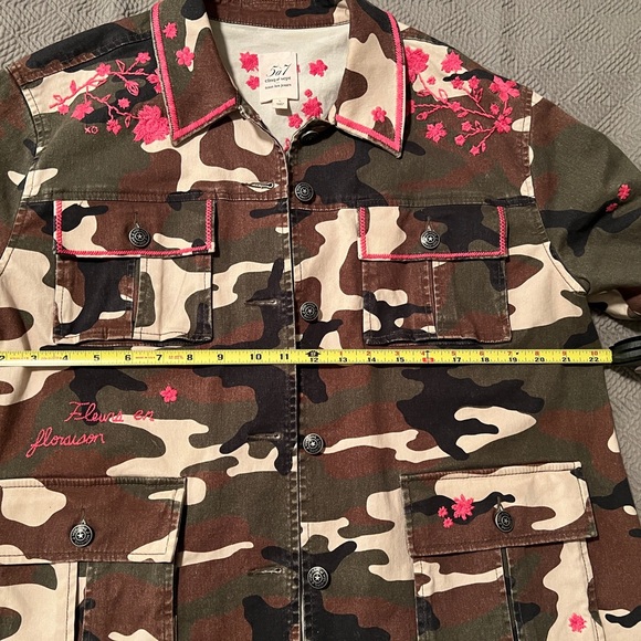 cinq a sept - Women's Camo Floral Classic Multi Vine Vera Jacket Size L - Picture 9 of 16